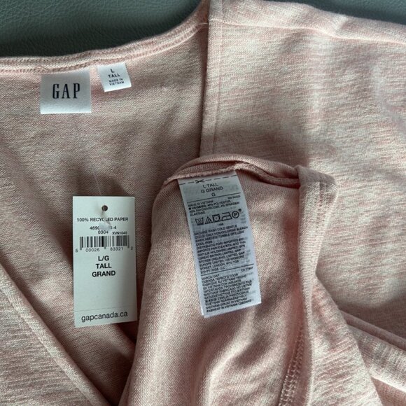 BNWT Blush Knit Wrap top Sz L tall from GAP - Picture 5 of 5